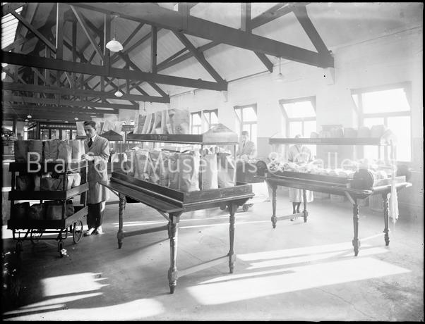 Scan of original glass plate negative, taken in the Bradford Conditioning House