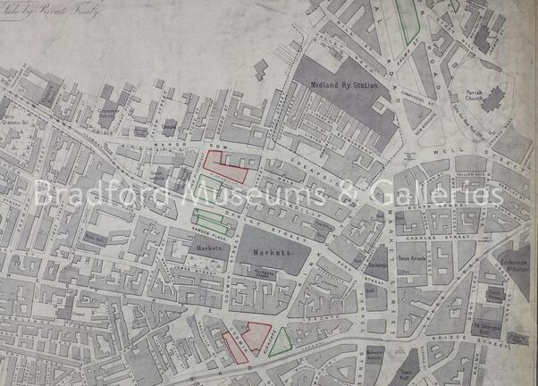 Bradford Plan Midland Railway Station March 1884